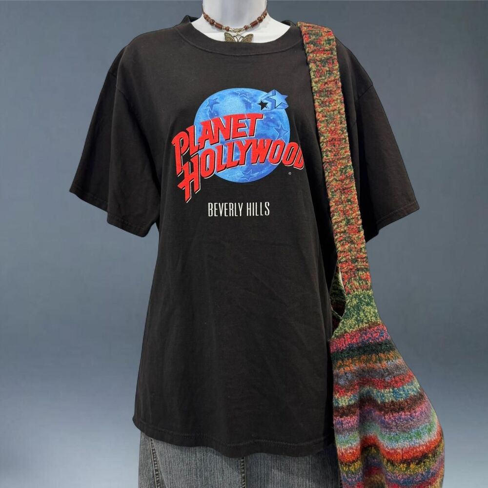 Vintage 90s Planet Hollywood Beverly Hills Tee Streetwear Made in USA Large